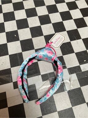 Lilly Pulitzer Pink & Aqua Floral Slim Knot Headband